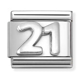 Nomination Composable Classic Link 330101/57 Number 21 in 925 Silver
